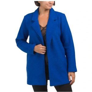 Rachel Zoe NEW Womens’ Wool Blend Textured Open Blazer Coat Size M Royal Blue